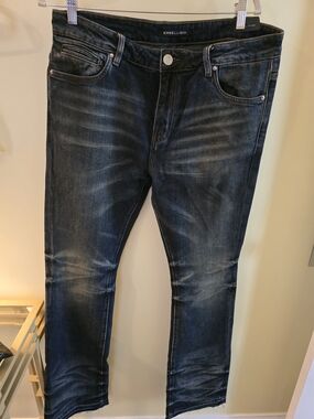 Embellish Dark Blue Washed Skinny Jeans for Men